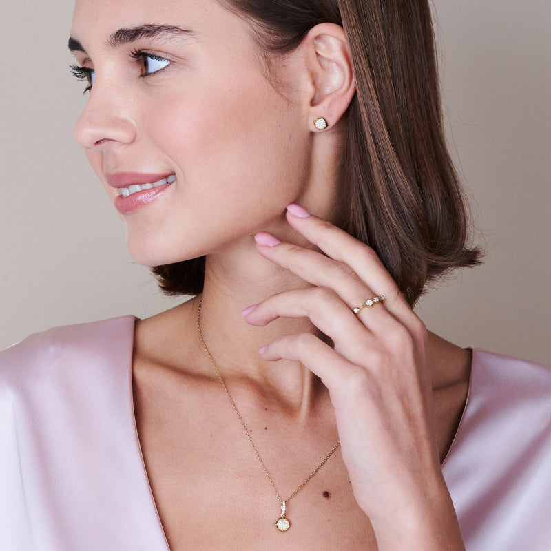 Signature Pave Diamond Stud Earrings