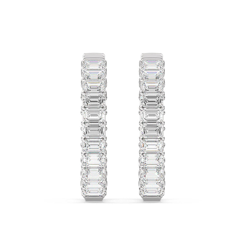 Inside-Out Emerald Shape Hoop Earrings