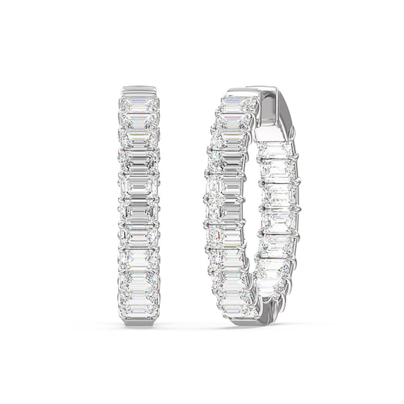 Inside-Out Emerald Shape Hoop Earrings