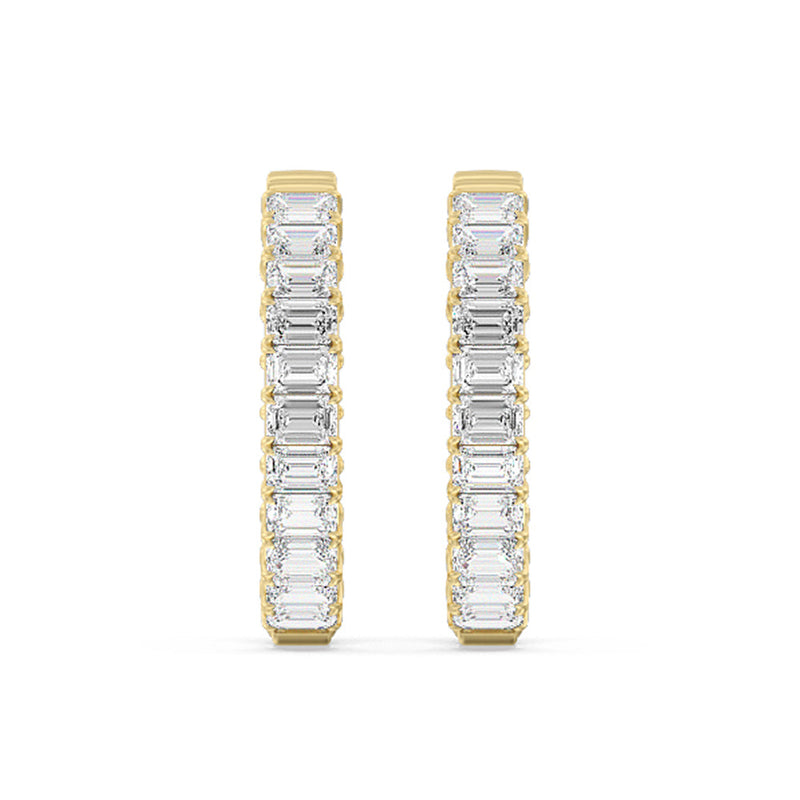 Inside-Out Emerald Shape Hoop Earrings