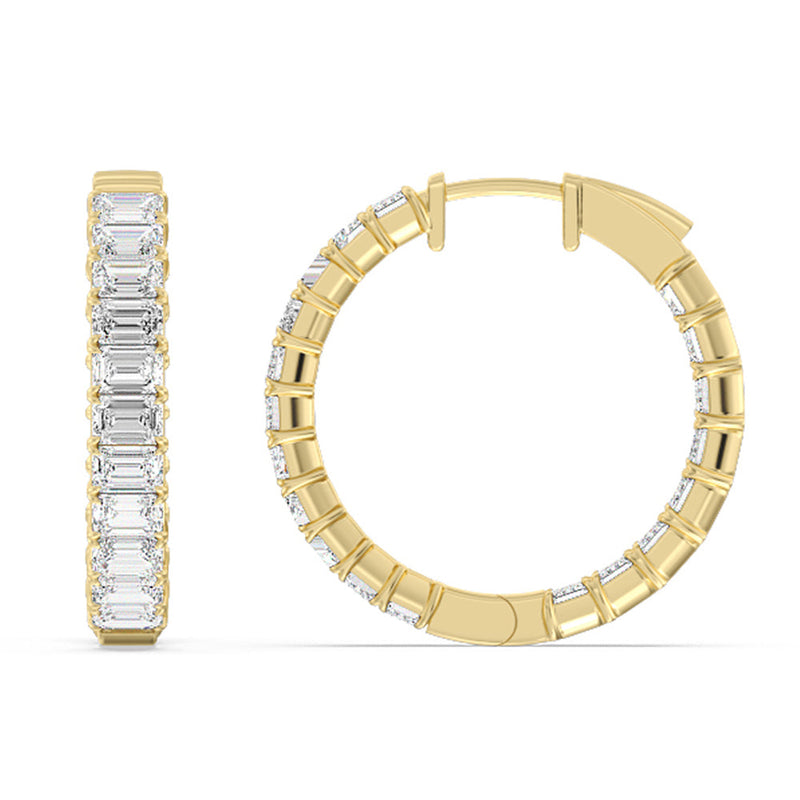 Inside-Out Emerald Shape Hoop Earrings