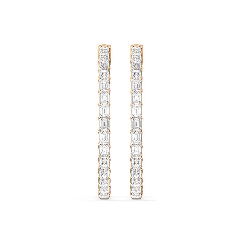 Inside-Out Emerald Shape Large Hoop Earrings