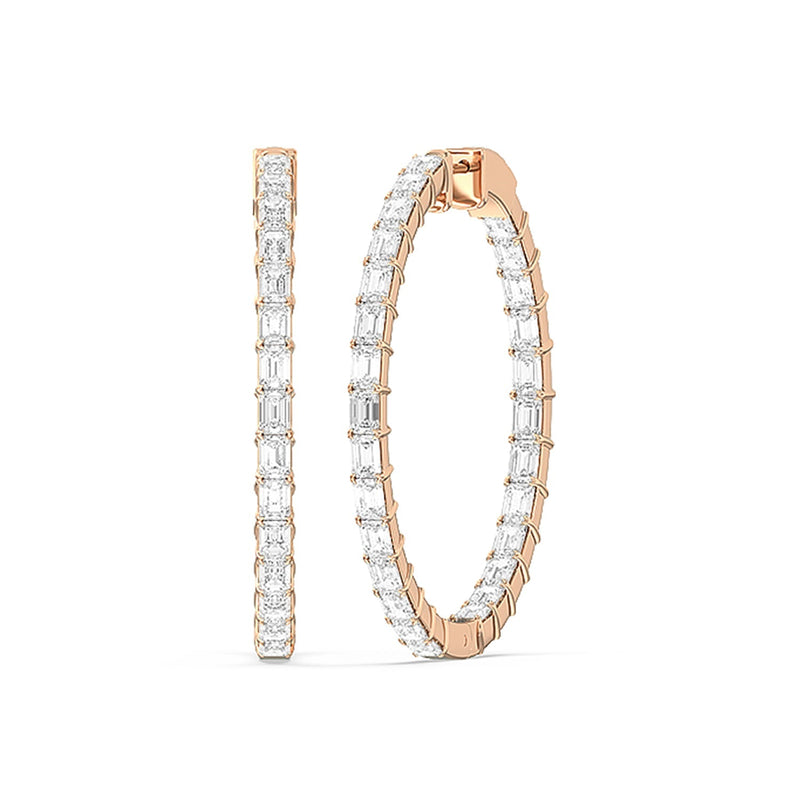 Inside-Out Emerald Shape Large Hoop Earrings
