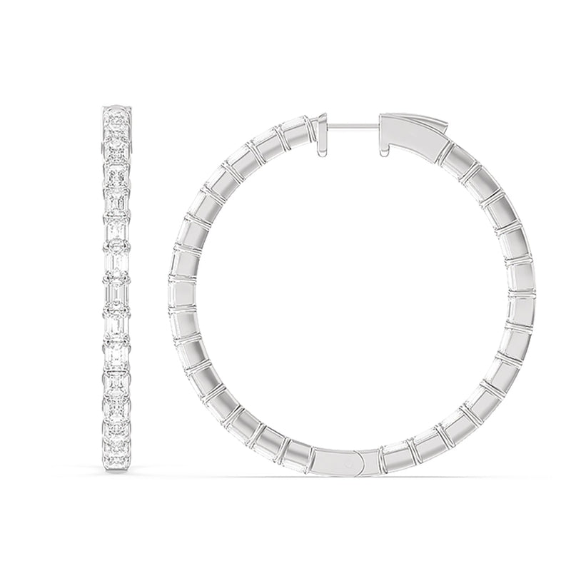 Inside-Out Emerald Shape Large Hoop Earrings