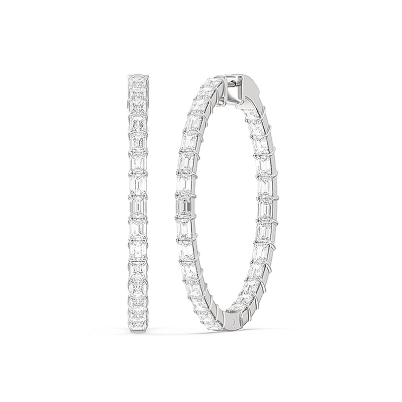 Inside-Out Emerald Shape Large Hoop Earrings