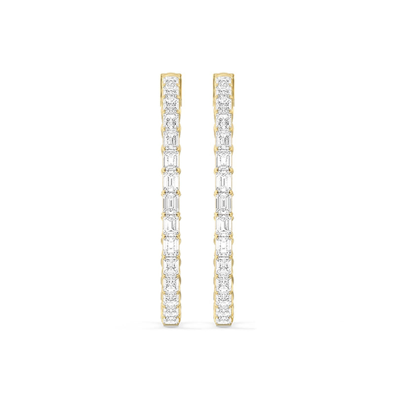 Inside-Out Emerald Shape Large Hoop Earrings