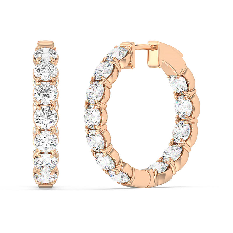 Inside-Out Round Shape Hoop Earrings