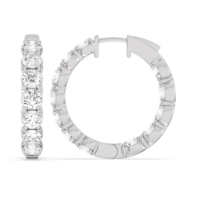 Inside-Out Round Shape Hoop Earrings