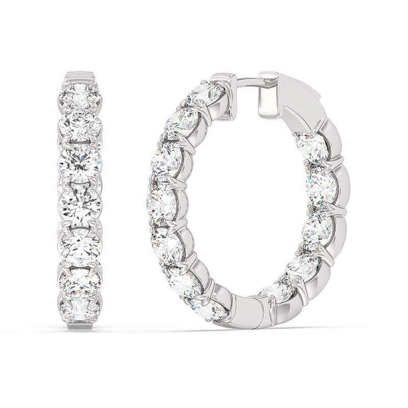 Inside-Out Round Shape Hoop Earrings