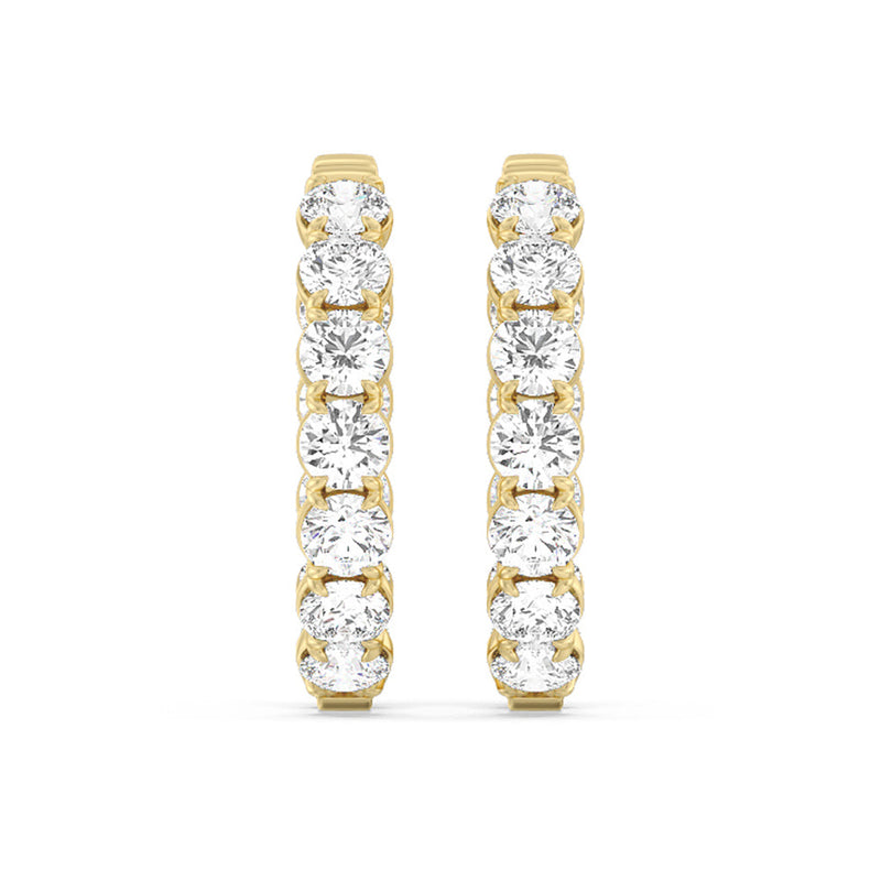 Inside-Out Round Shape Hoop Earrings