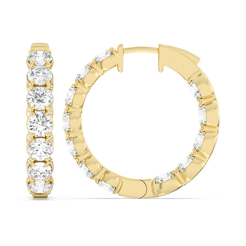 Inside-Out Round Shape Hoop Earrings
