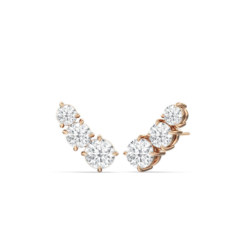Trilogy Graduating Climber Earrings