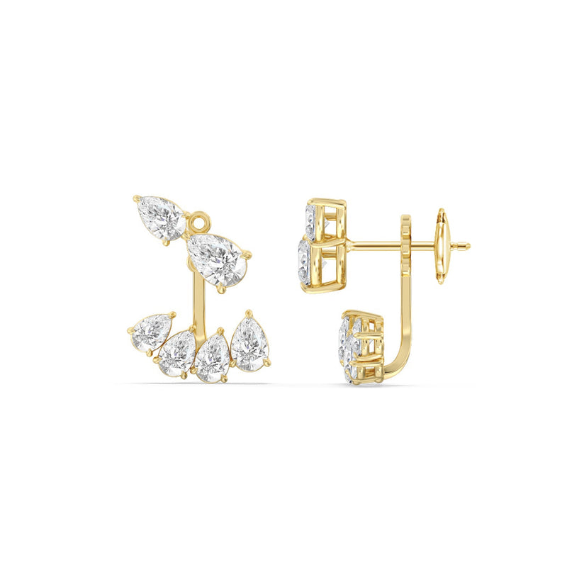 Front-Back Graduating Pear Earrings