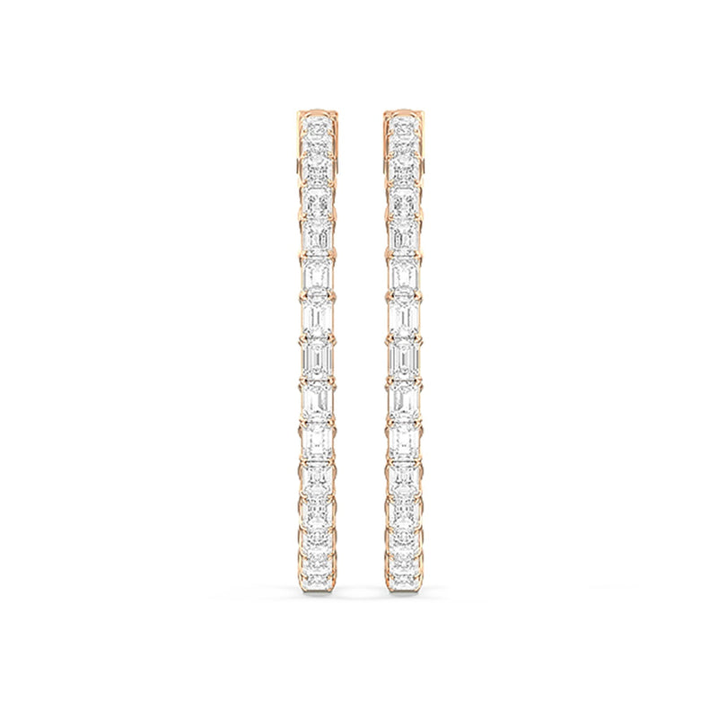 Inside-Out Emerald Shape Large Hoop Earrings