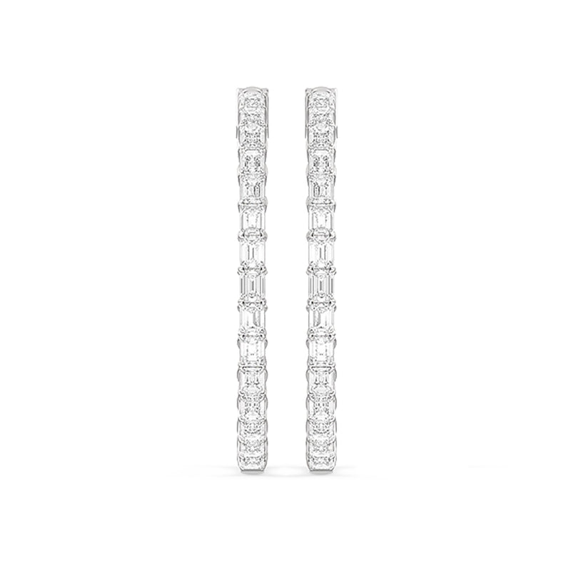 Inside-Out Emerald Shape Large Hoop Earrings