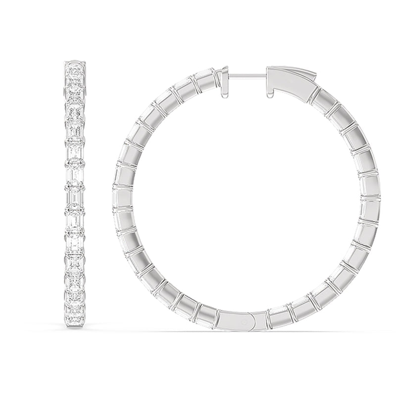 Inside-Out Emerald Shape Large Hoop Earrings