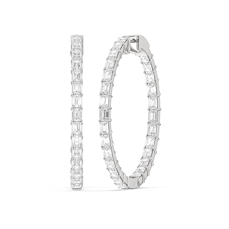 Inside-Out Emerald Shape Large Hoop Earrings