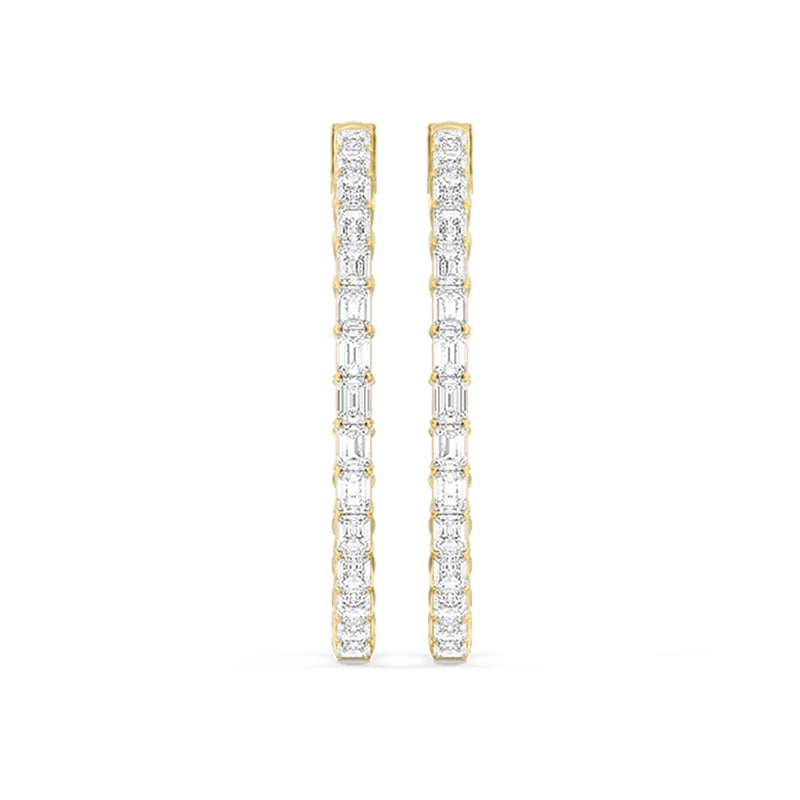 Inside-Out Emerald Shape Large Hoop Earrings