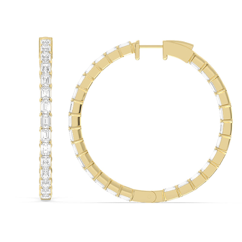 Inside-Out Emerald Shape Large Hoop Earrings