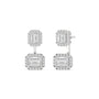 Toi et Moi Halo Emeralds Front Back Earrings