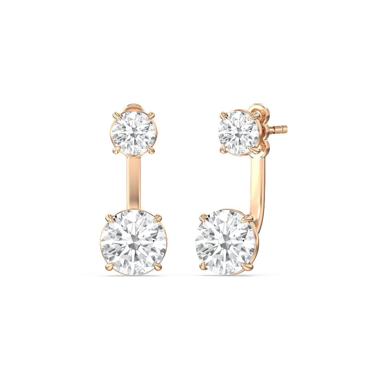 Toi et Moi Round Front Back Earring
