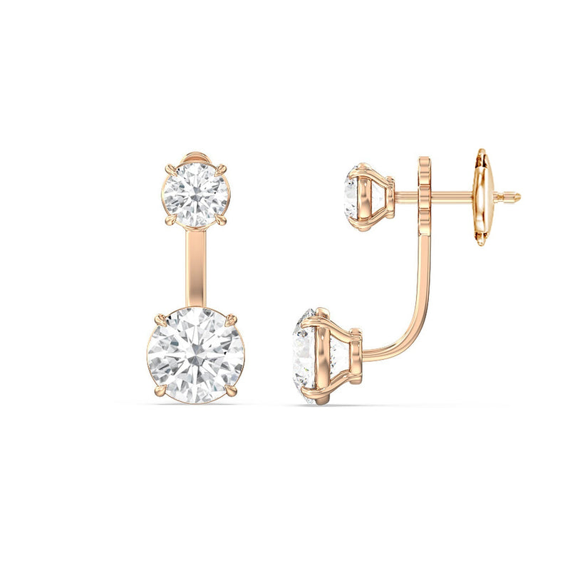 Toi et Moi Round Front Back Earring