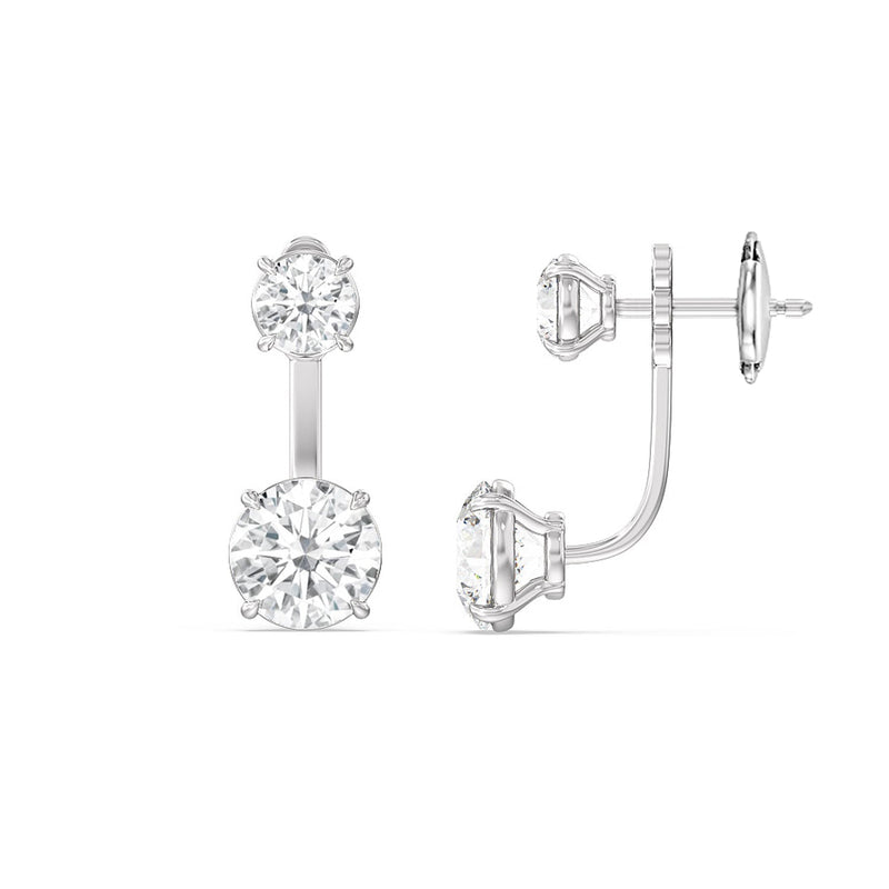 Toi et Moi Round Front Back Earring