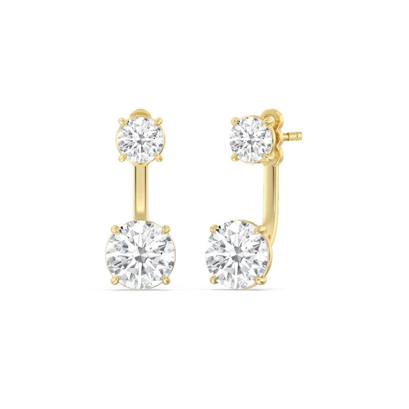 Toi et Moi Round Front Back Earring