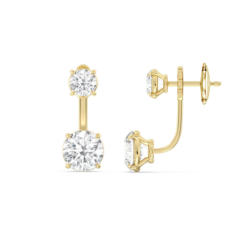 Toi et Moi Round Front Back Earring