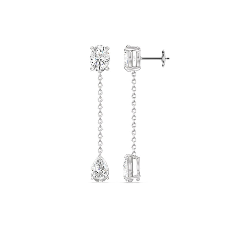 Oval and Teardrop Station Earrings