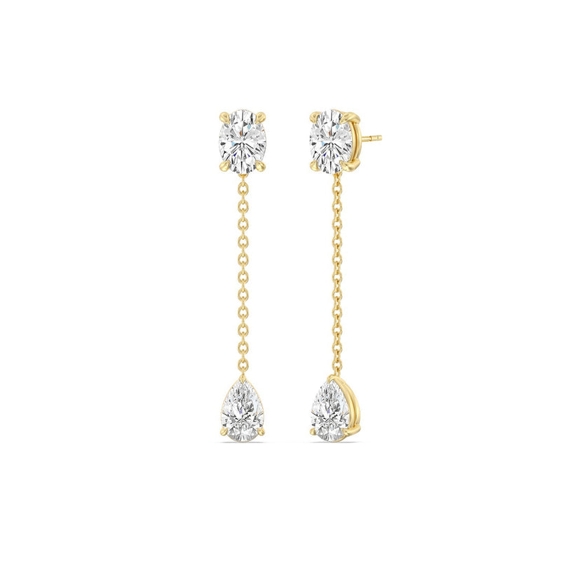 Oval and Teardrop Station Earrings