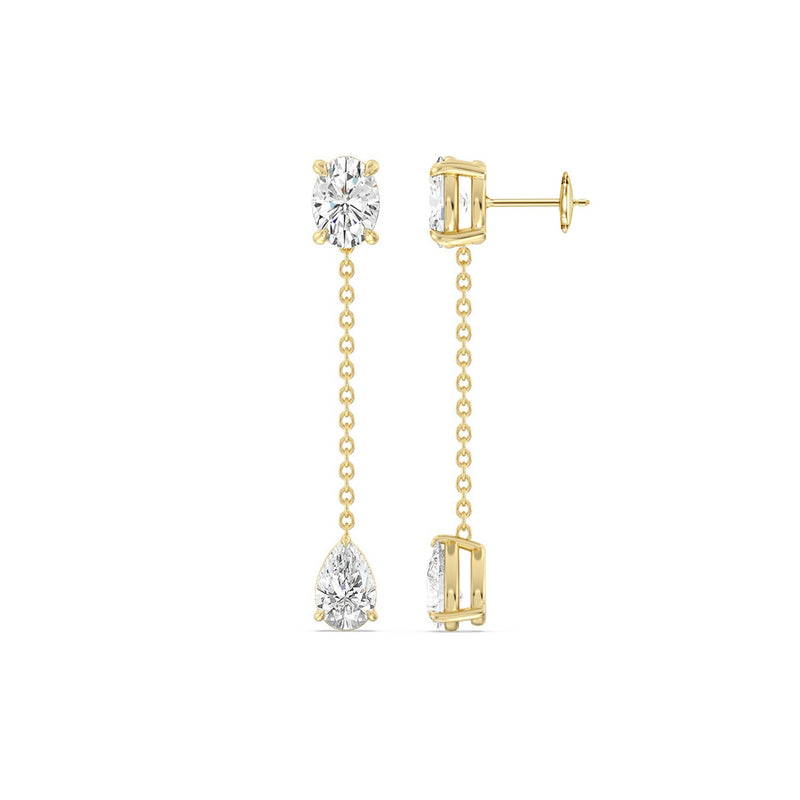 Oval and Teardrop Station Earrings