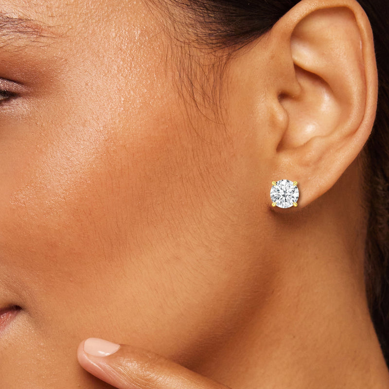 Certified Lab Diamond Luxe Four Prong Stud Earrings (E+ VVS+)