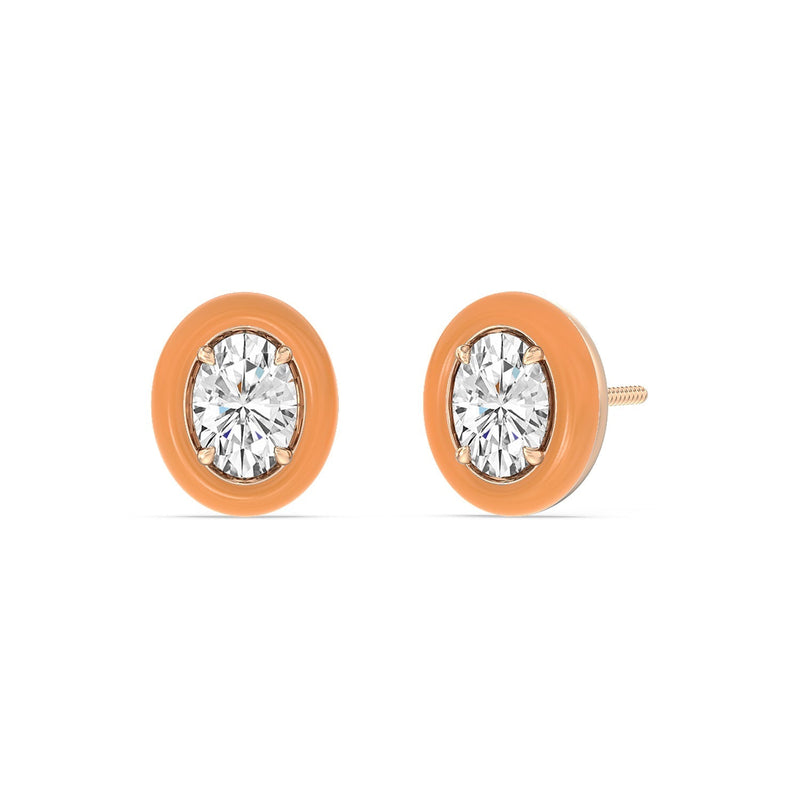 Oval Bezel Studs in Ceramic