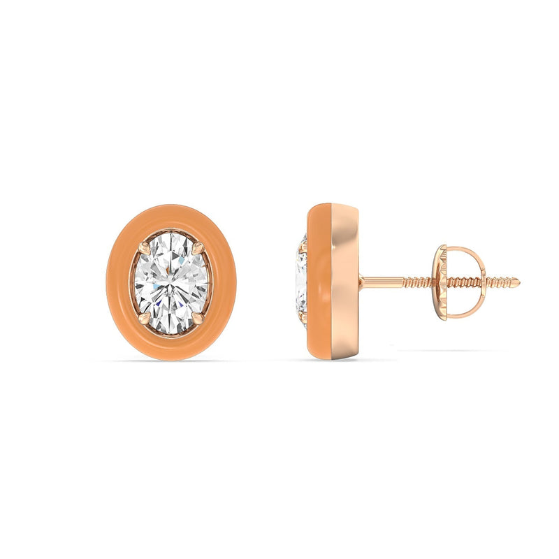 Oval Bezel Studs in Ceramic