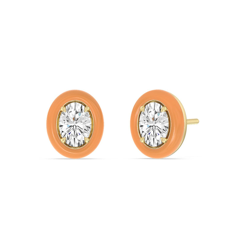 Oval Bezel Studs in Ceramic