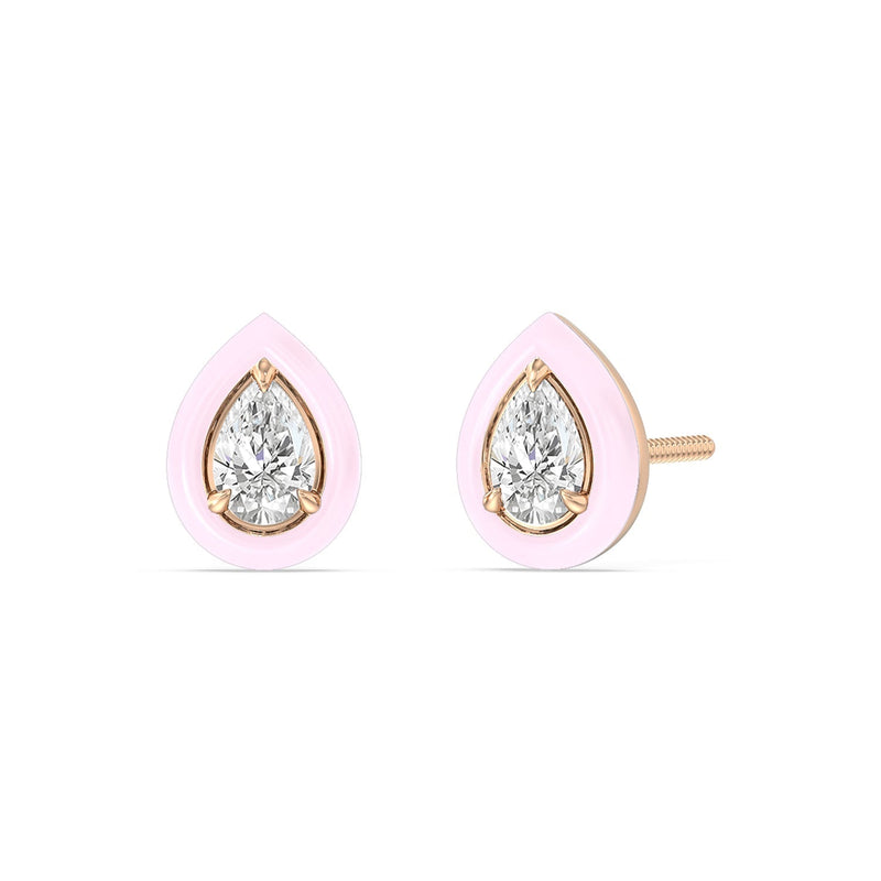 Pear Bezel Studs in Ceramic