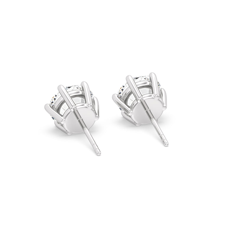 Six Prong Round Stud Earrings