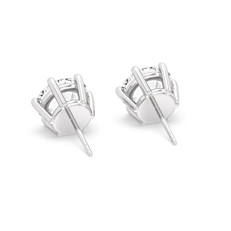 Six Prong Round Stud Earrings