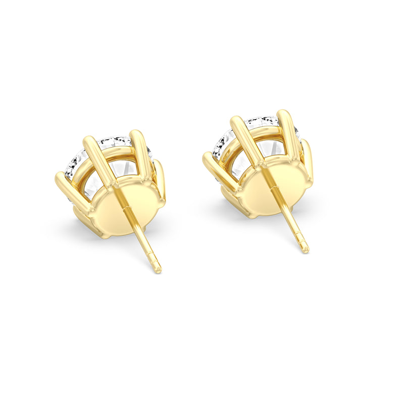 Six Prong Round Stud Earrings