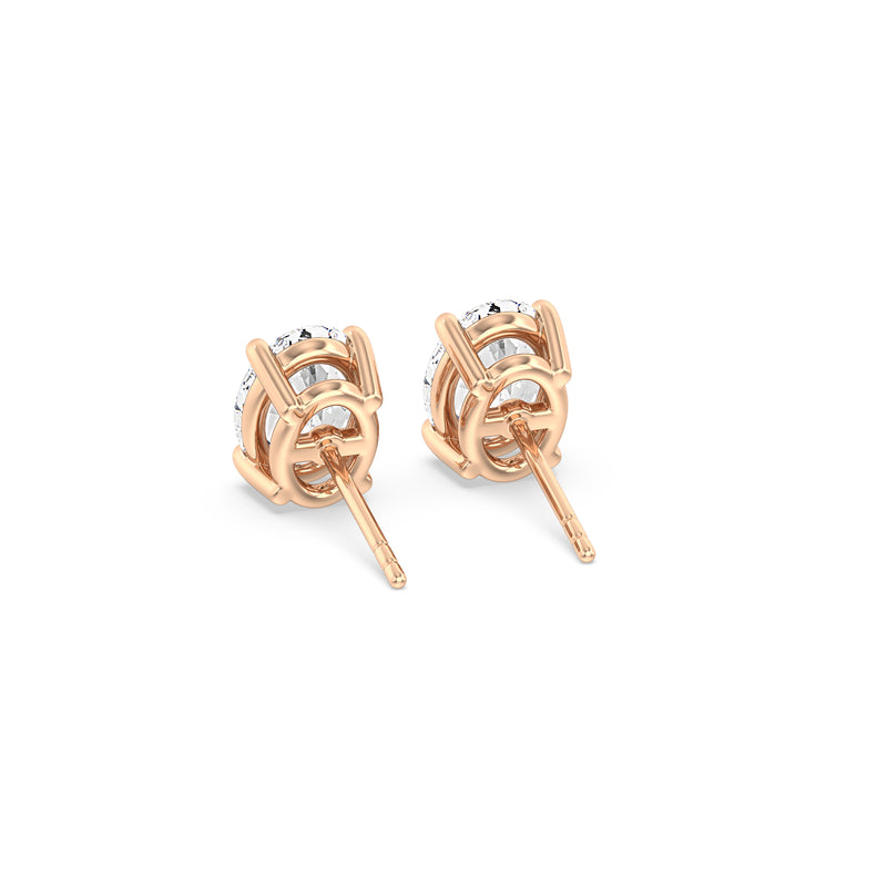 Classic Oval Diamond Stud Earrings