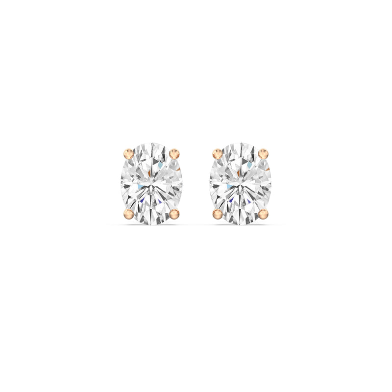 Classic Oval Diamond Stud Earrings