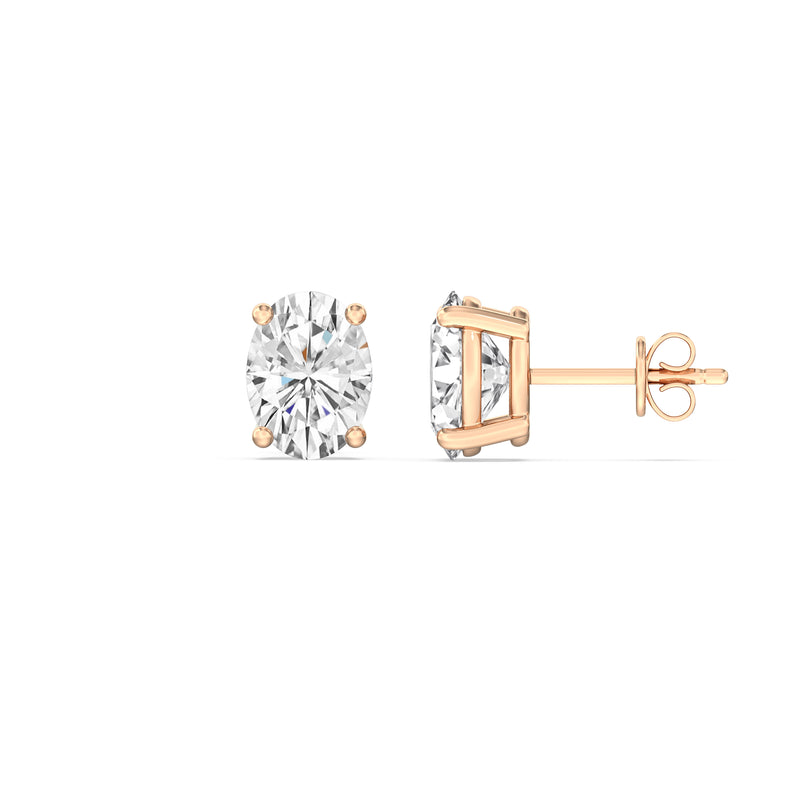 Classic Oval Diamond Stud Earrings