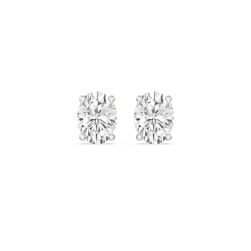 Classic Oval Diamond Stud Earrings