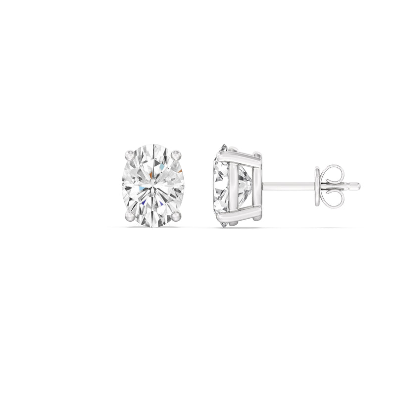 Classic Oval Diamond Stud Earrings