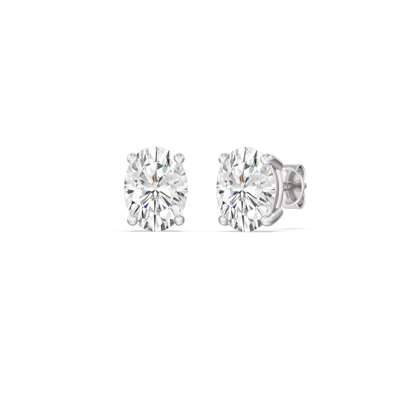 Classic Oval Diamond Stud Earrings