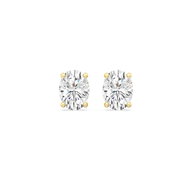 Classic Oval Diamond Stud Earrings