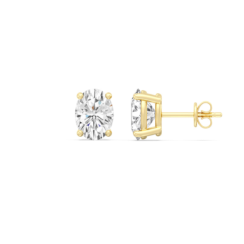 Classic Oval Diamond Stud Earrings
