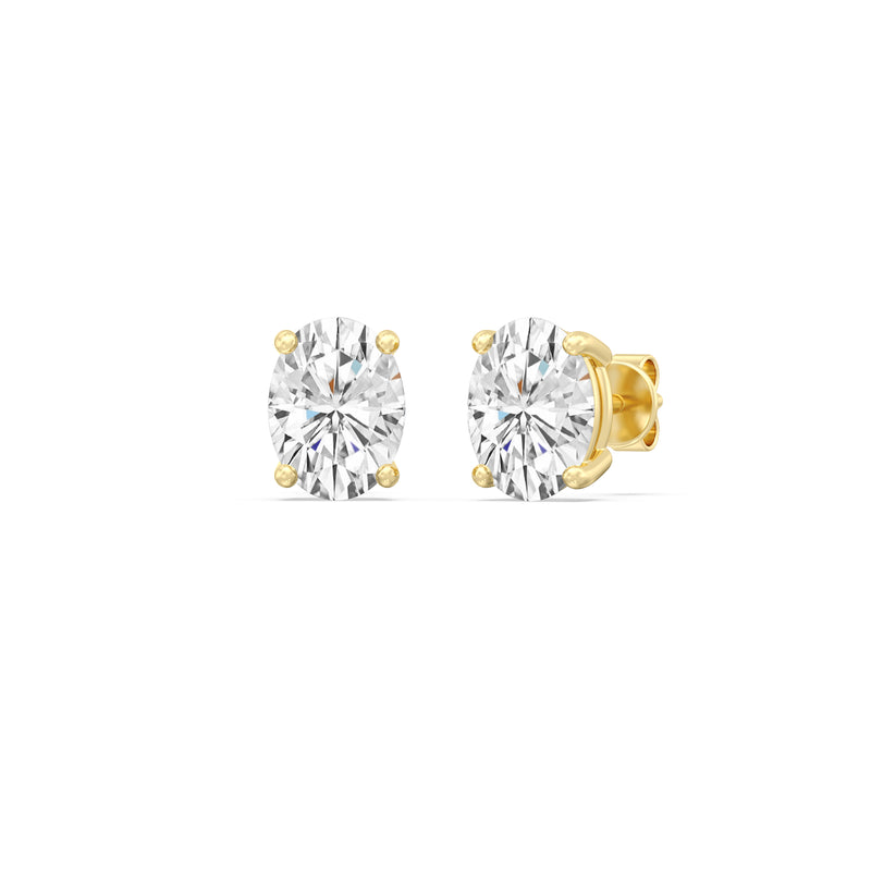 Classic Oval Diamond Stud Earrings