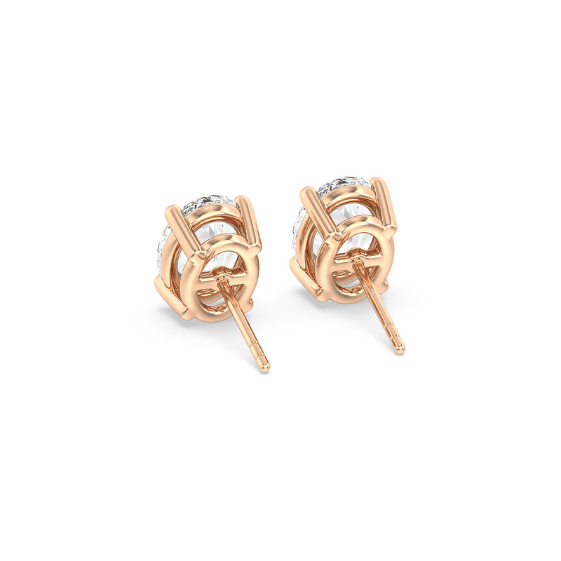 Classic Oval Diamond Stud Earrings